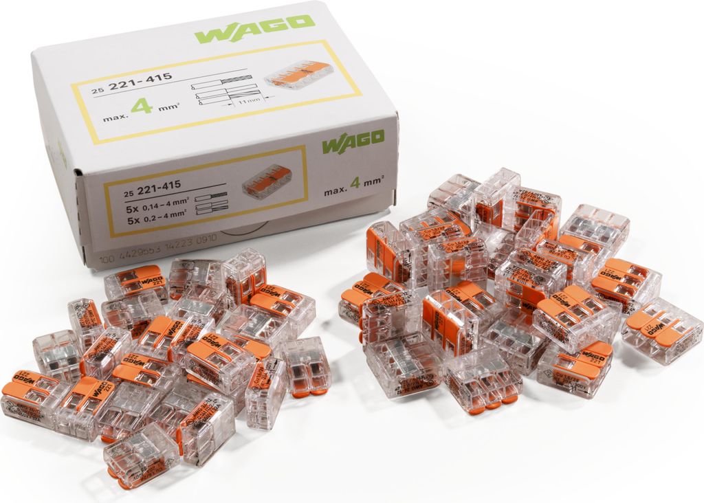 WAGO Klemmen-Set, 75-teilig, 25x 221-412, 25x 221-413, 25x 221-415