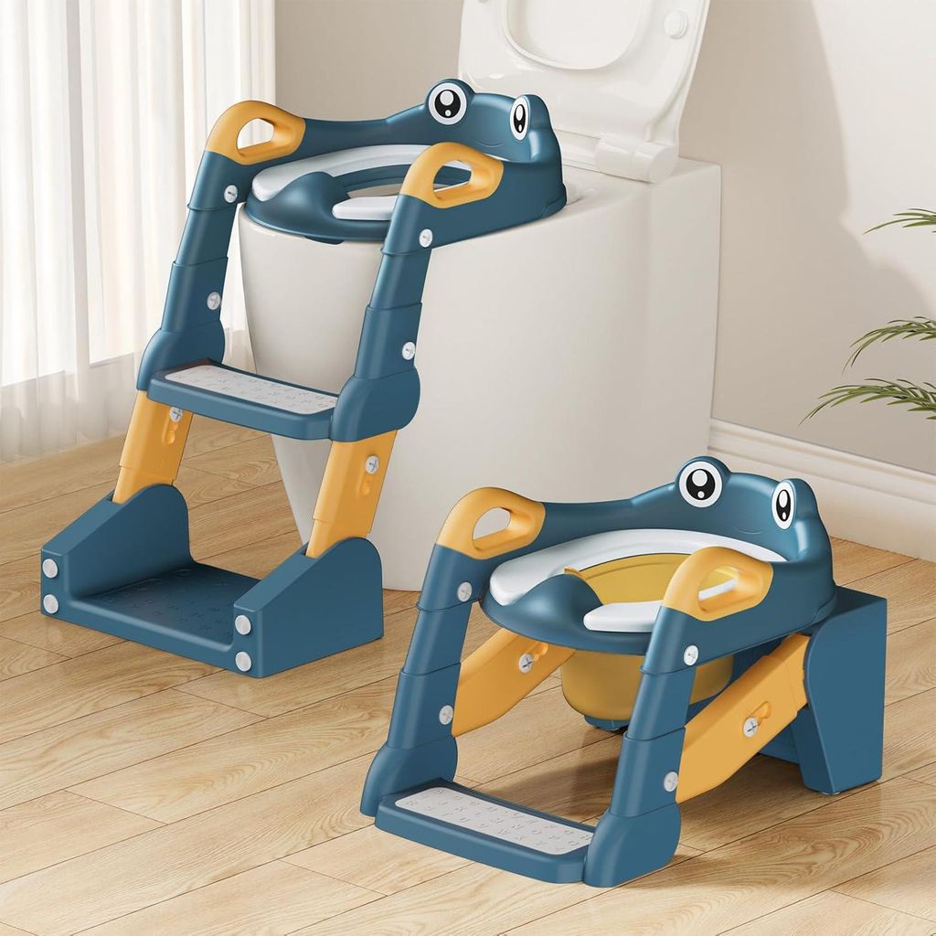 2 IN 1 Toilettensitz Kinder,Toilettensitz Kinder mit Treppe Produktbild 