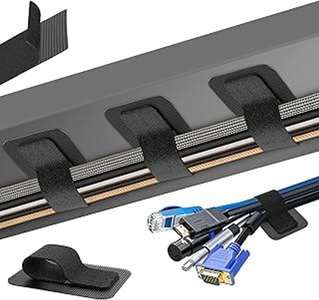 Organizer Cavi Scrivania Professionale | Ultra-Adesivo 20 Paia Riutilizzabili