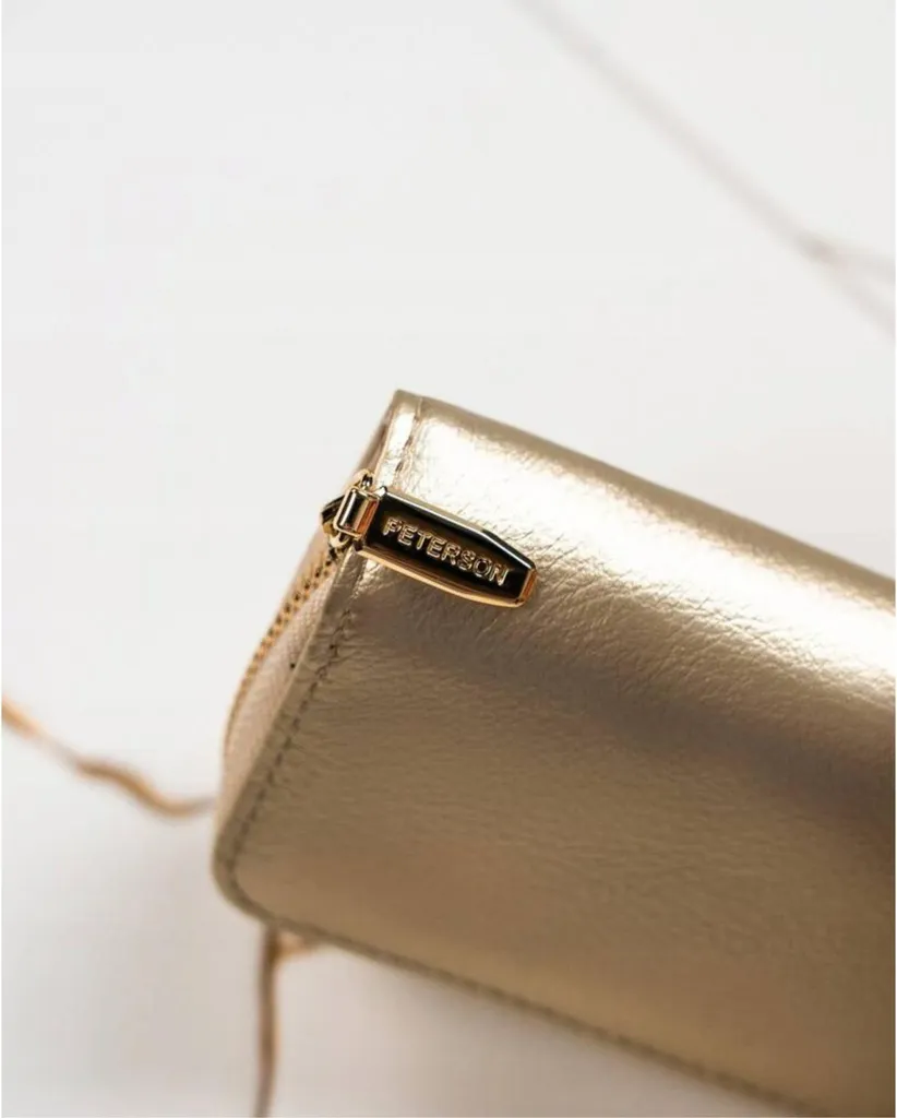 Porte-monnaie Peterson Or : Mini format 9x6.5cm, design chic et mode