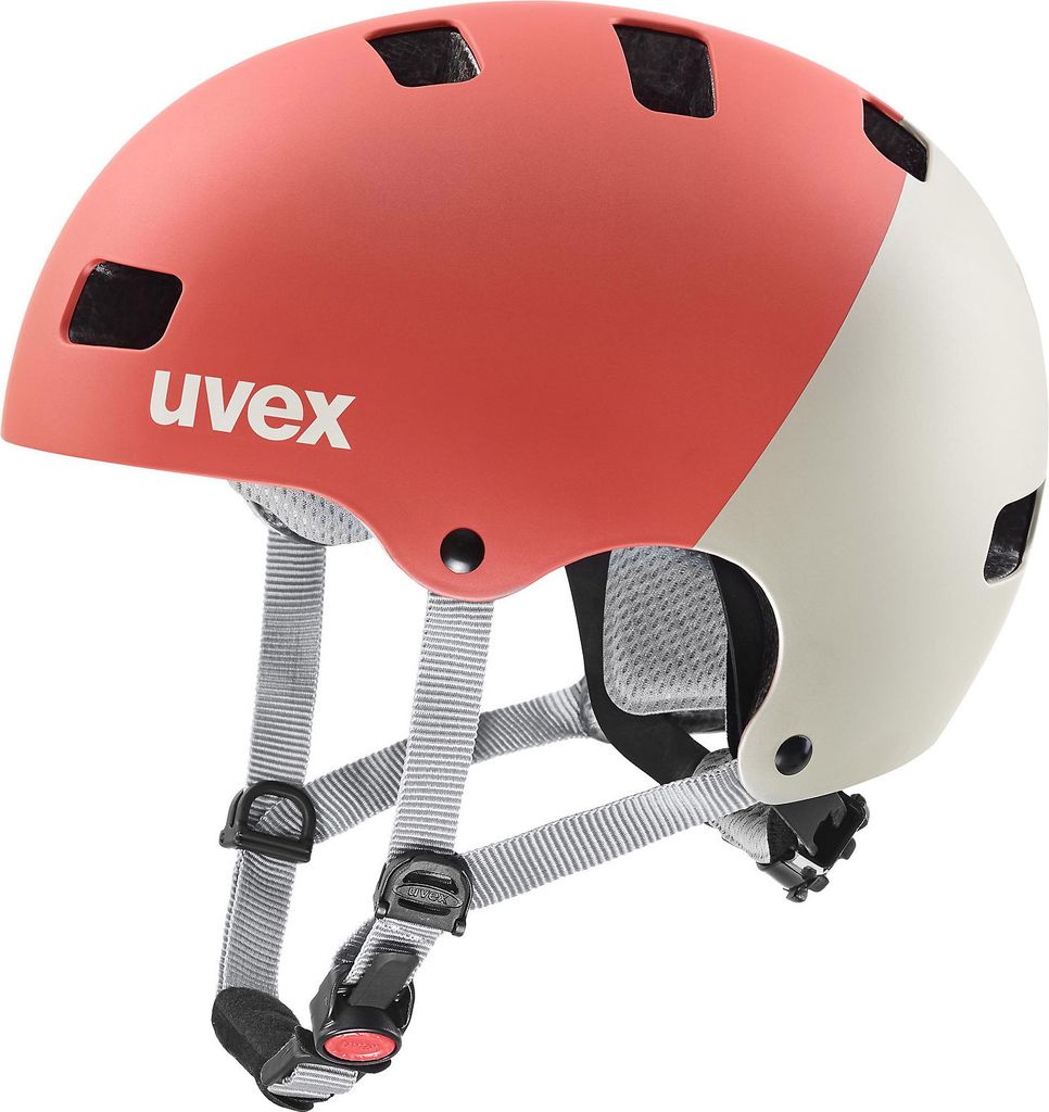 uvex kid 3 cc - robuster Fahrradhelm für Kinder- individuelle Größenanpassung - optimierte Belüftung - grapefruit - sand matt - 51-55 cm