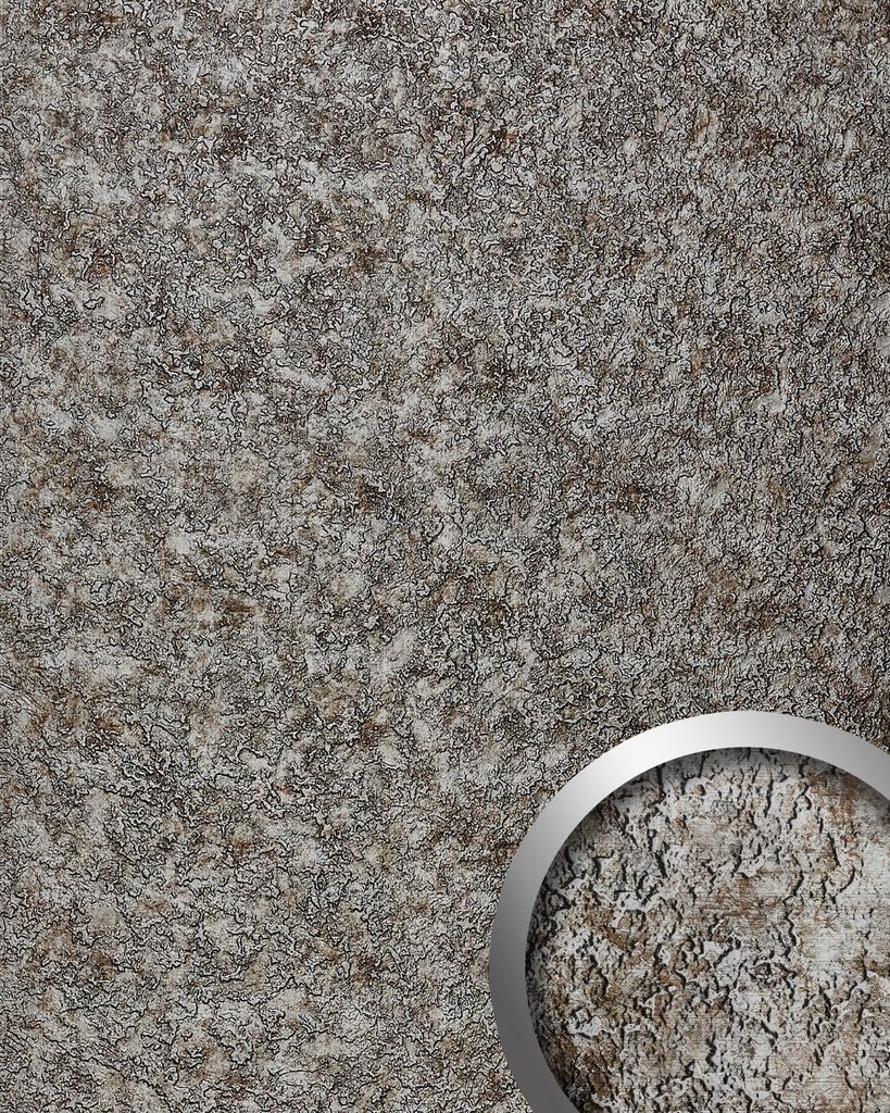 WallFace 24972 LAVA VINTAGE Silver Wandverkleidung im Used look glänzend platin 2,6 m2