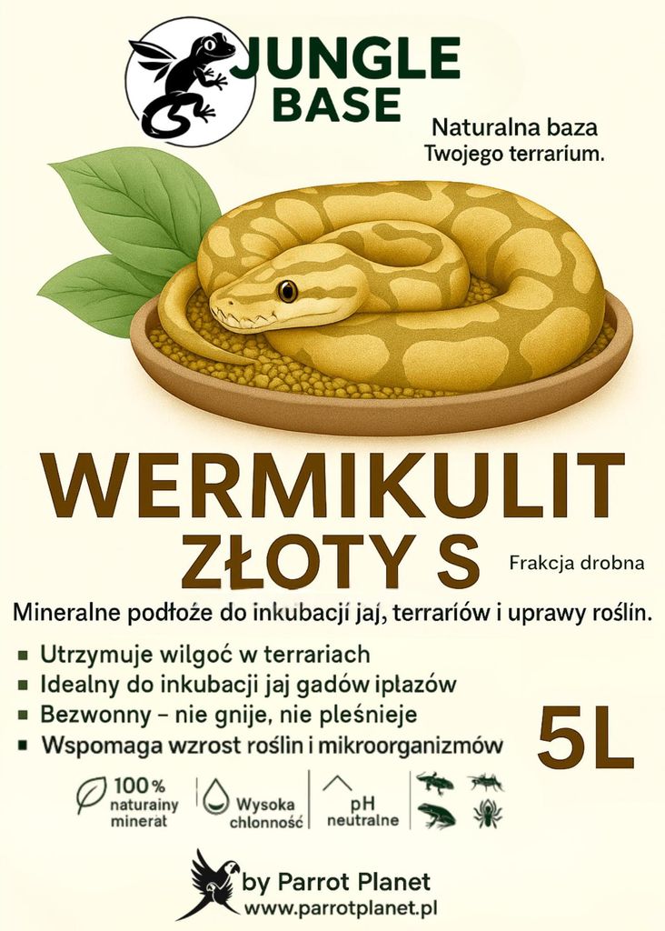 Jungle Base Wermikulit Gold S - 10L Mineralisches Substrat Für Inkubation Und Terrarienpflege