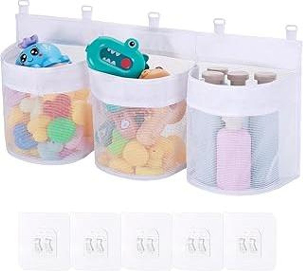 Huiguli Badewannenspielzeug Aufbewahrungstasche, Badewannenspielzeug Hängeorganizer Tasche, Spielzeug Lagerung Mesh Tasche für Kinder Babys, Aufb...
