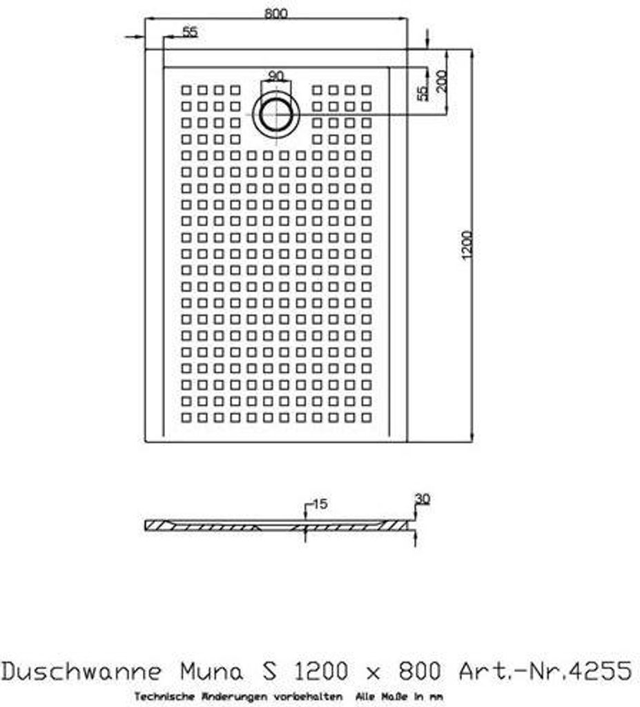 Duschwanne Muna S mit Antirutsch Produktbild 