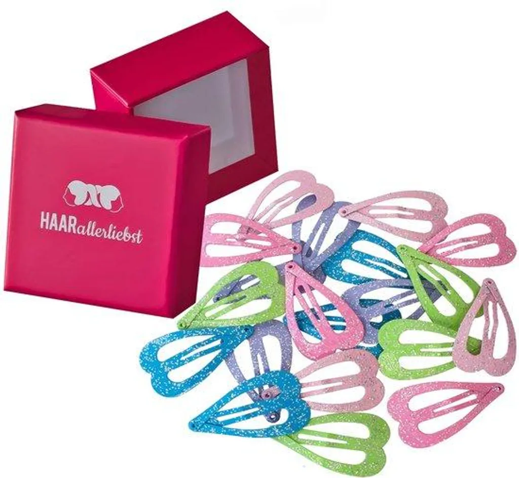 Lot de 20 barrettes clic-clac cheveux enfant aux tons pastel de 4 cm