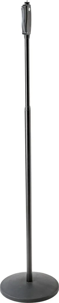 Support micro K&M 26250 à réglage une main et base ronde anti-vibration