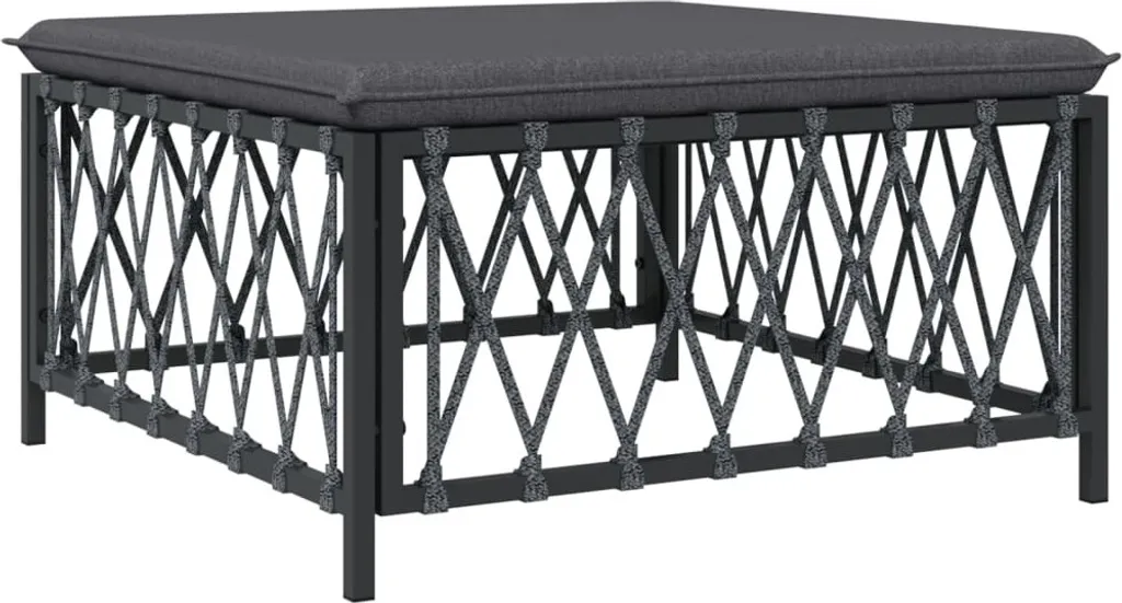 Sgabello da Giardino Antracite con Cuscino: Comfort Outdoor Robusto