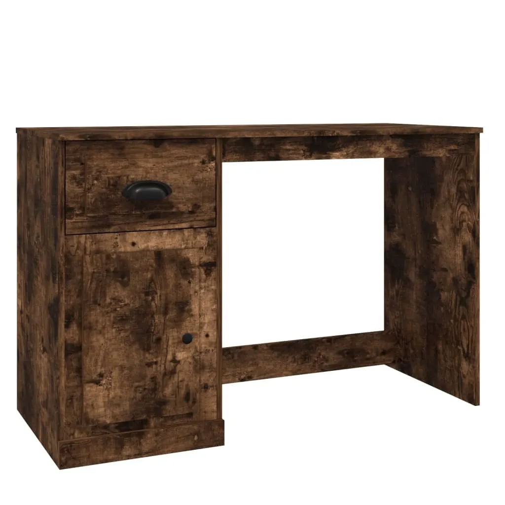 Scrivania Studio Rovere Fumé con Cassetto | Tavolo Computer 115cm