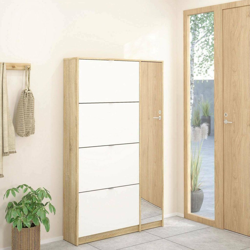 Schuhschrank - Schuhregal Eiche Braun 24x99x162h cm Produktbild 