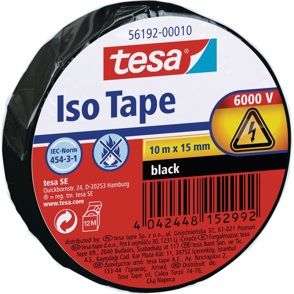 tesa Isolierband 10m x 15mm Schwarz Produktbild 