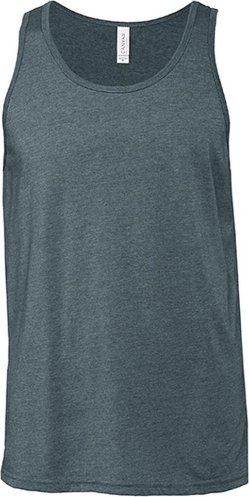 Bella Uni Tank Top Rundhals Lang Muskelshirt Ärmellos Achselshirt, Größe:M, Farbe:Heather Navy