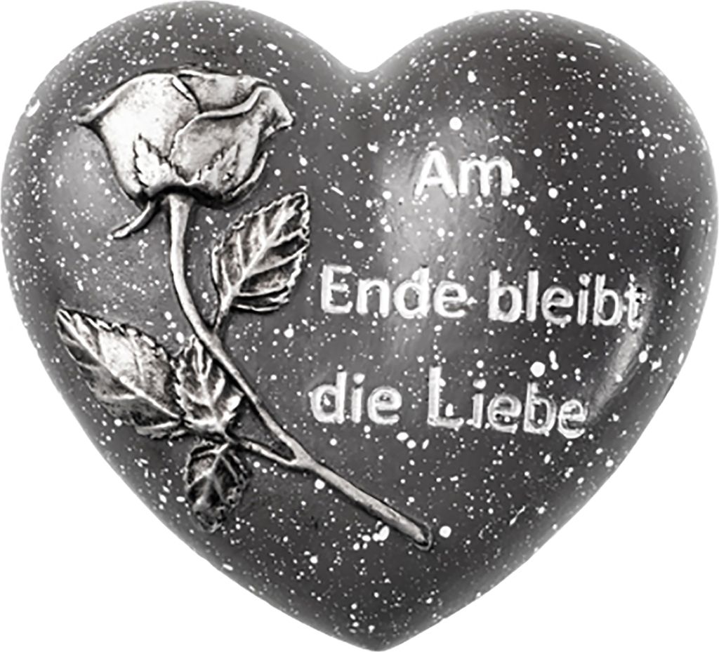 Grabdeko Herz "Am Ende bleibt die Liebe" frostsicher 10,5 x Produktbild 