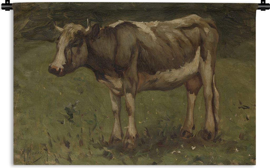 MuchoWow Wandteppich Wandbehang Kuh - Gemälde von Anton Mauve 120x80 cm Tapisserie Dekoration Wandtuch - Wanddekorationen - Wandtücher