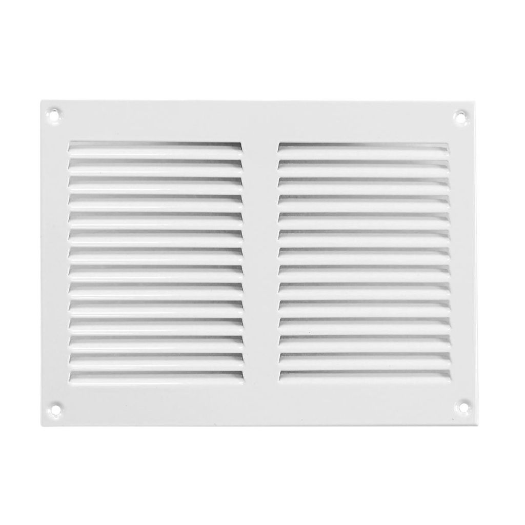 Metall Lüftungsgitter 20x15cm Weiß mit Insektenschutz Abluftgitter Schlitzgitter