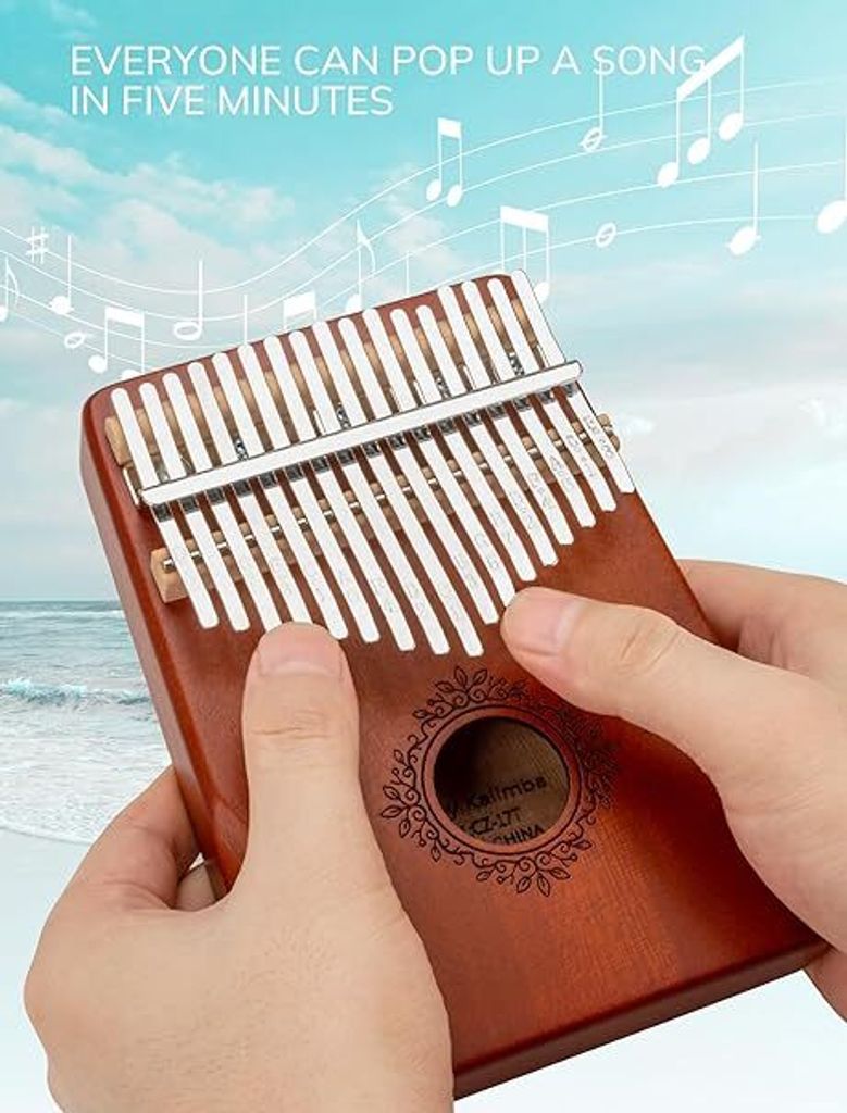 Mini Kalimba,Daumenklavier mit 17 Tasten,mit Stimmhammer Produktbild 6