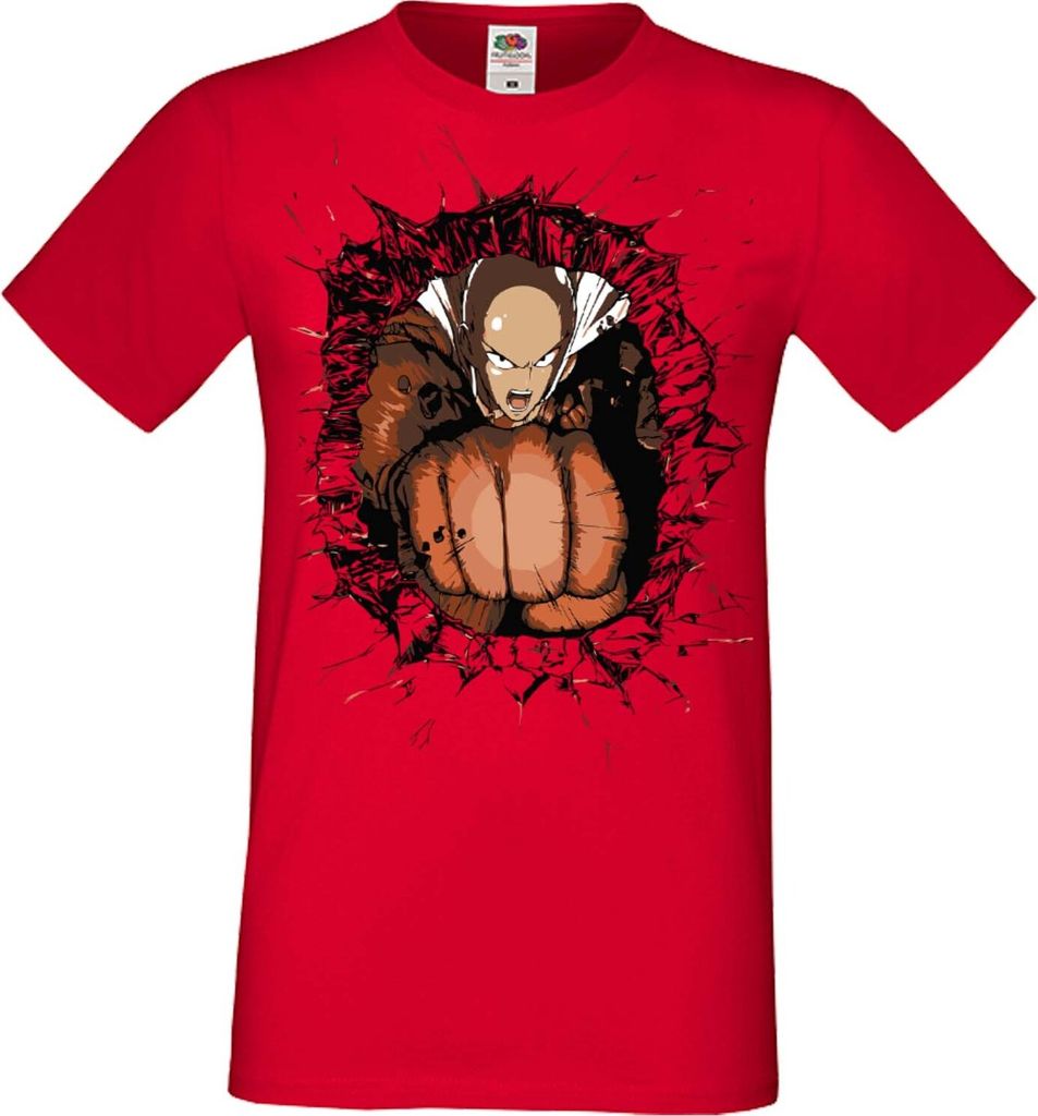 Herren T-Shirt Manga Anime One manga Punch Anime Man 02 Saitama, Man 3XL / Rot
