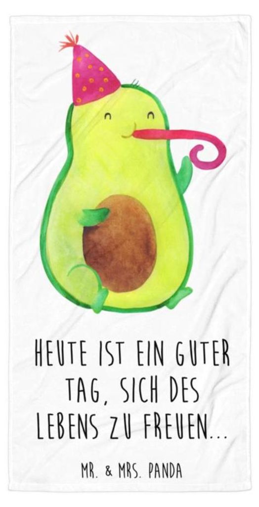 Mr. & Mrs. Panda Duschtuch Avocado Feier - Weiß - Geschenk, Handtuch, Fete, Badehandtuch, Großes, Geburtstag, Strandtuch, Frottee-Handtuch, Gute ...
