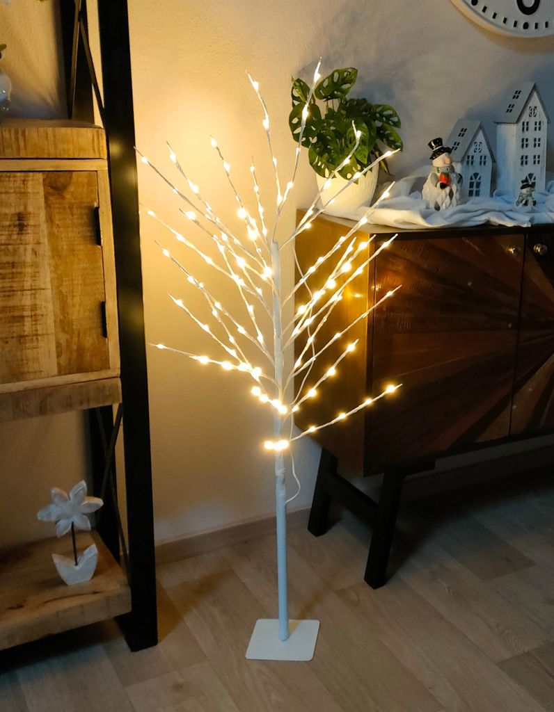 120 LED Lichterbaum 70 x 120cm weiß - Leuchtbaum mit Timer Produktbild 4