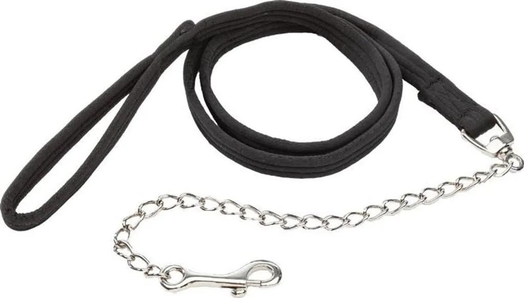 Longe Kavalkade noire de présentation avec mousqueton et cuir souple