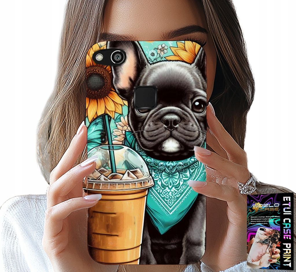 Fall Für Huawei P10 Lite - Bulldogge Coffi Liebe, Sonnenblumen, Psi Fall
