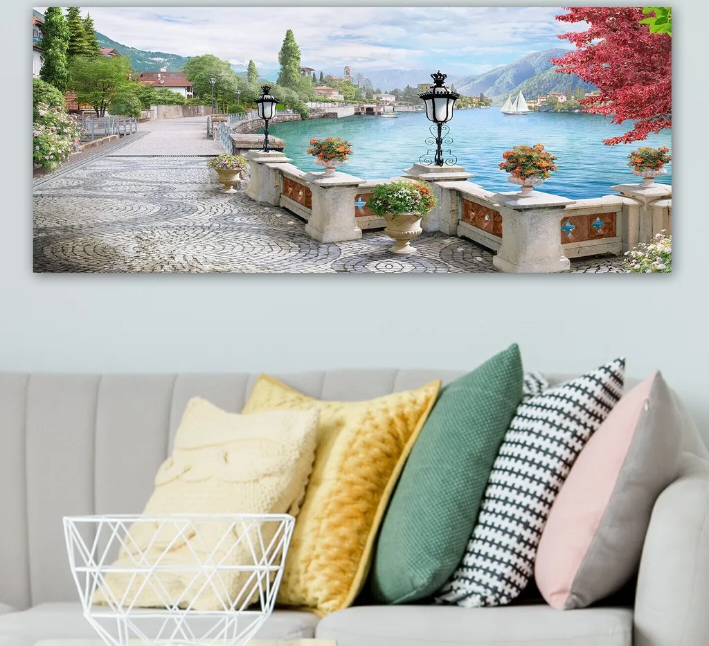 Décoration Murale Salon : Tableau Panoramique Wallity en Toile 50x120 cm