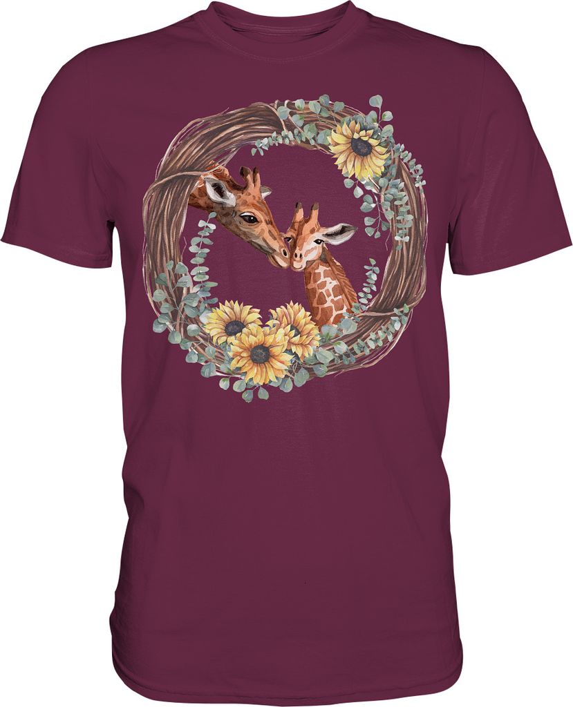 Giraffe Sonnenblumen T-Shirt Mama Tochter Geschenk – Produktbild 
