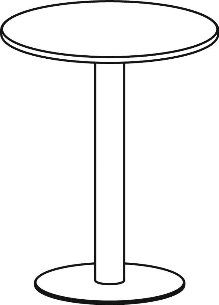 Steh-Tisch, Durchm.xH 900x1100 mm, Rund,Plattenfarbe weiß, Säule silber, Tellerfuß anthrazit