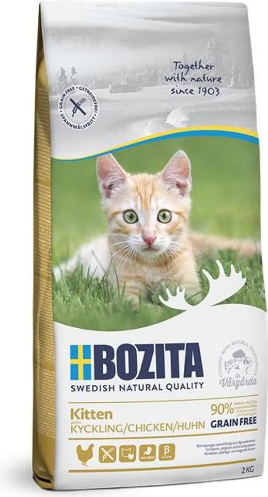 Nourriture Chatons Bozita Kitten Poulet : Croissance Saine Sans Grains