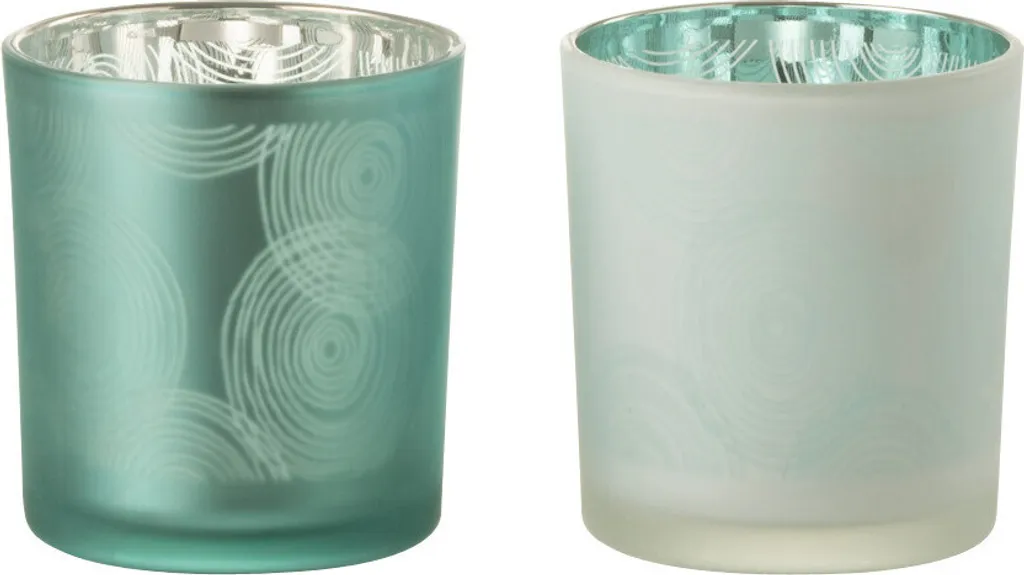 Porte-bougies J-Line Spirales en Verre : Sécurité et Style Set de 2 Small