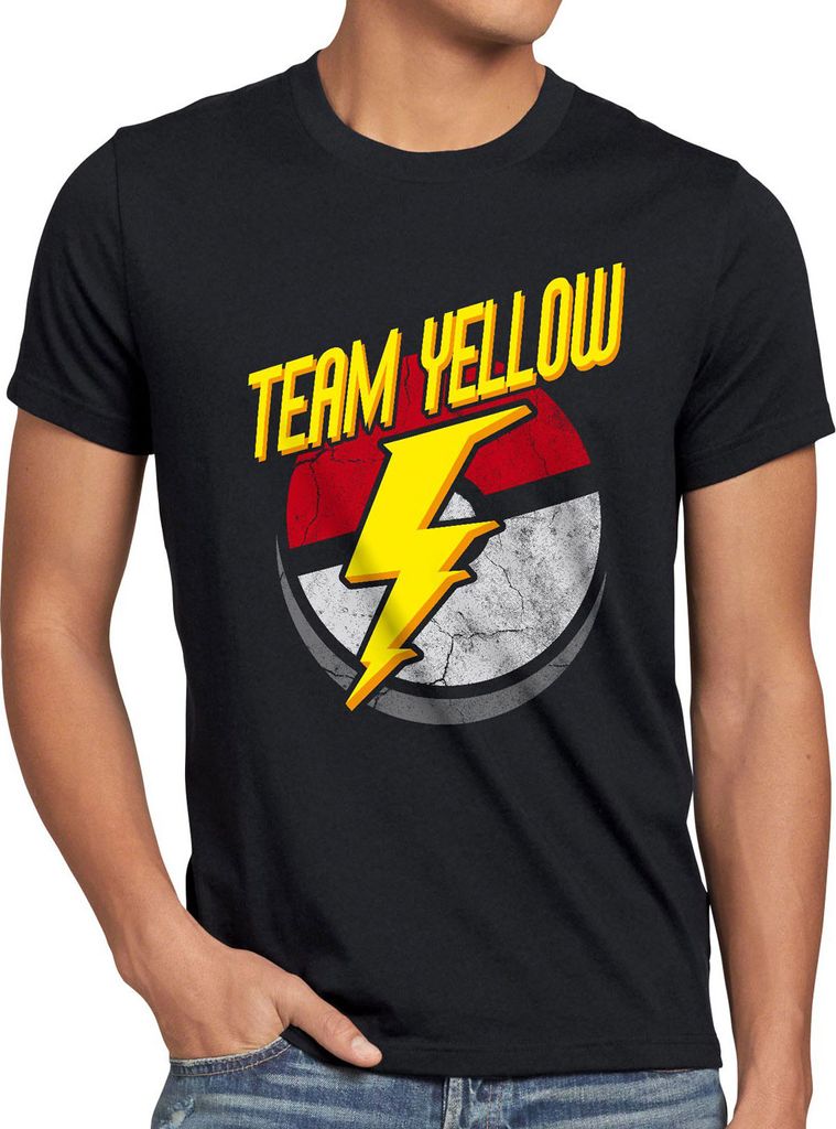 BaumwolleCloud TEAM YELLOW Herren T-Shirt Team Gelb Instinct Elektro Intuition