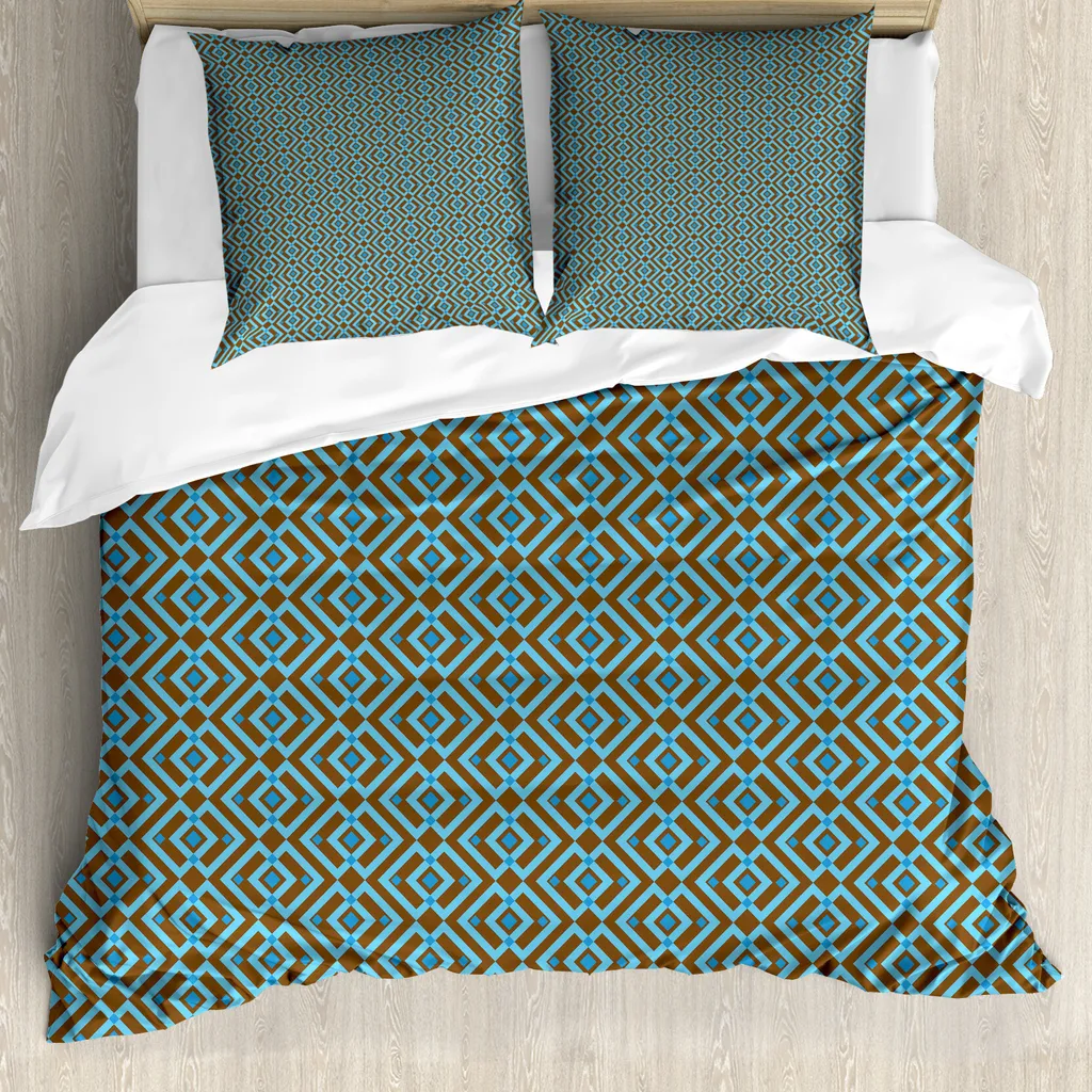 Copripiumino ABAKUHAUS 200x200 Antiacaro | Marrone e Azzurro