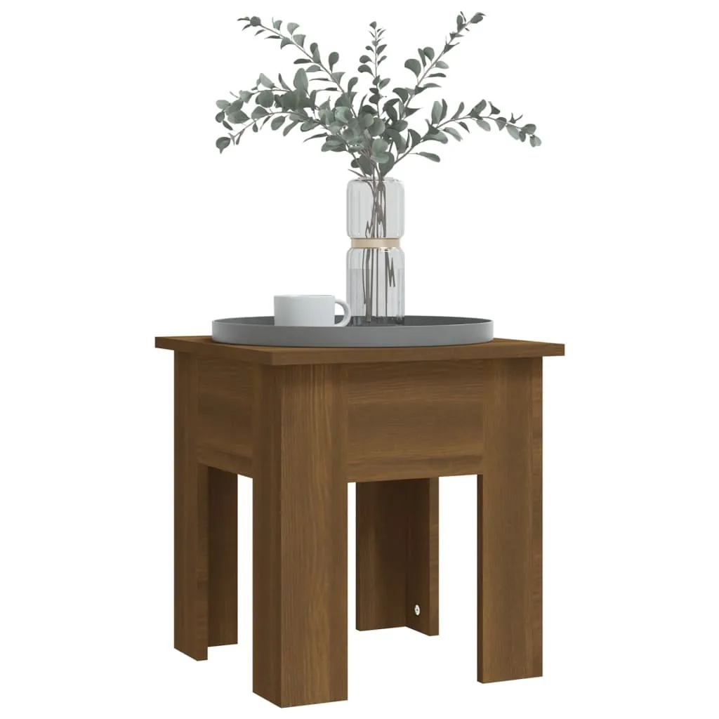 Table basse bois composite marron aspect chêne 40 cm stable et chic - 4