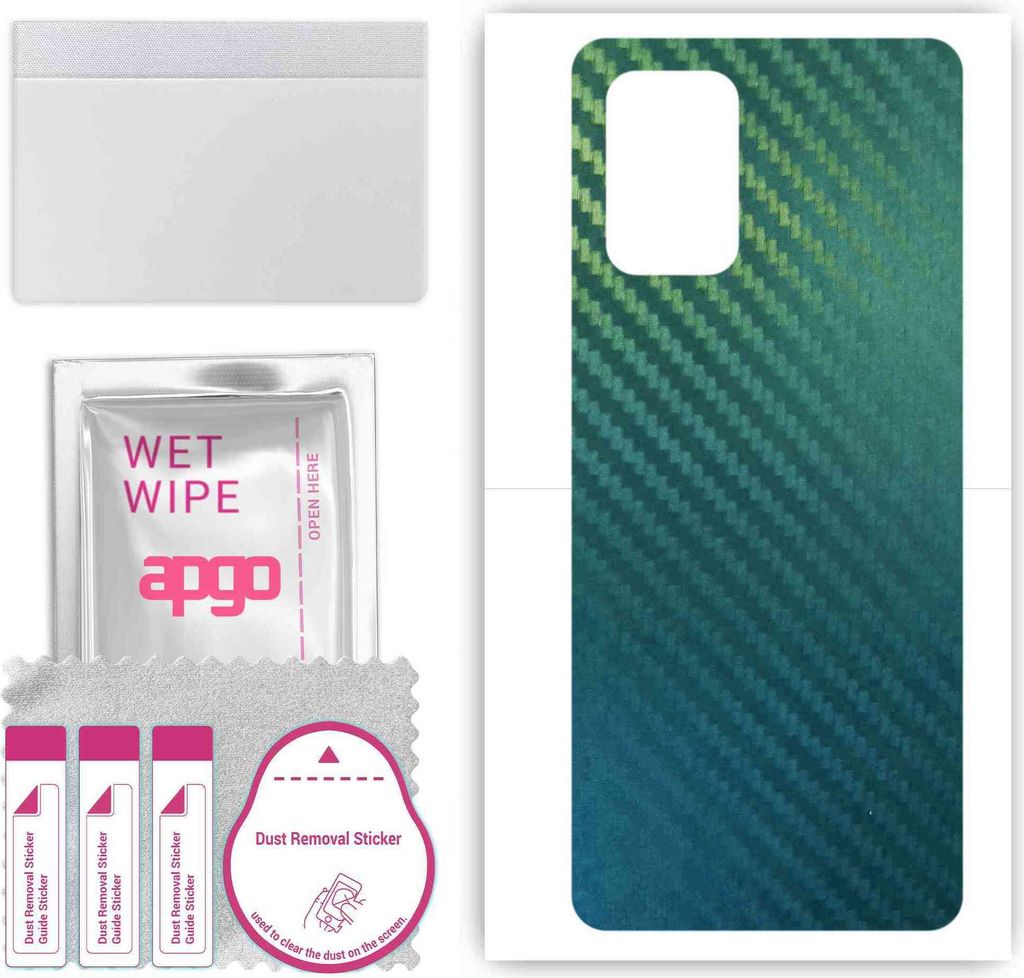 apgo Rückseite Schutzfolie, Skin, kompatibel mit Oppo A16s, Hinten Displayschutzfolie aus Vinylfolie, kratzfest, einfache Montage - Kohlenstoff-Ch...