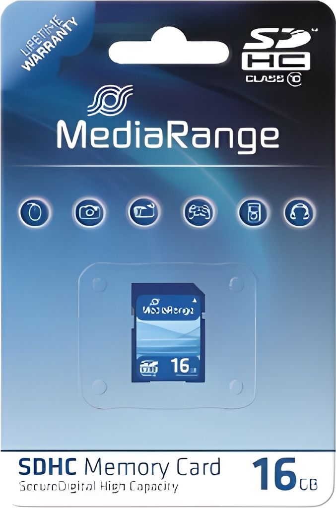 MediaRange SD Card 16GB SDHC CL.10 Produktbild 