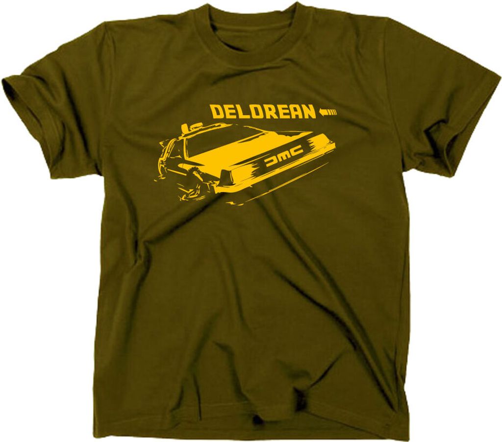 Styletex23 T-Shirt Zurück in die Zukunft Kult, Delorean, oliv, M