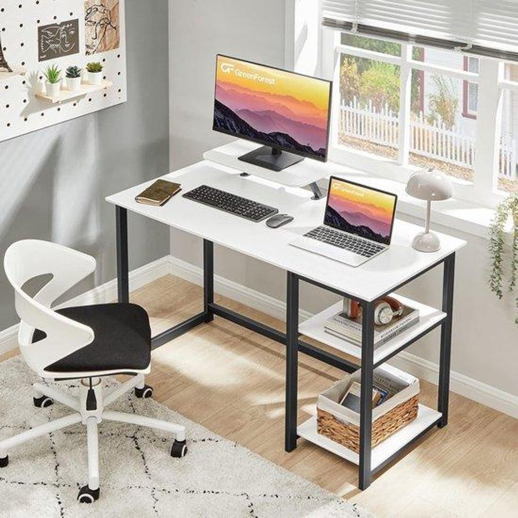 industrieller Computertisch - einfache Montage, vintage braun - 80 x 40 cm