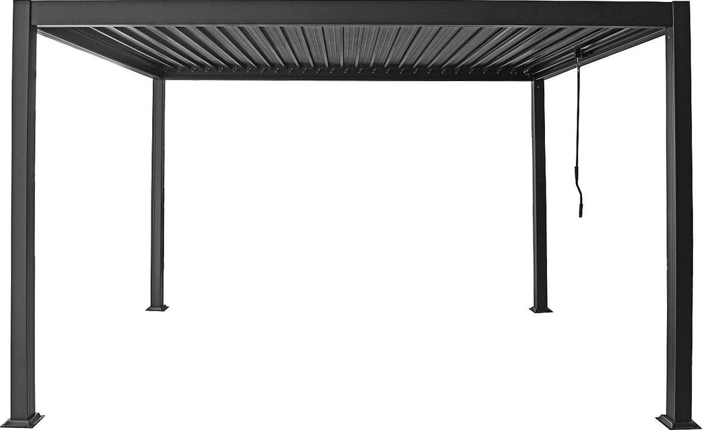 Bioklimatische freistehende Pergola mit aufklappbarem Dach - 12 m² - anthrazit - AMALFI