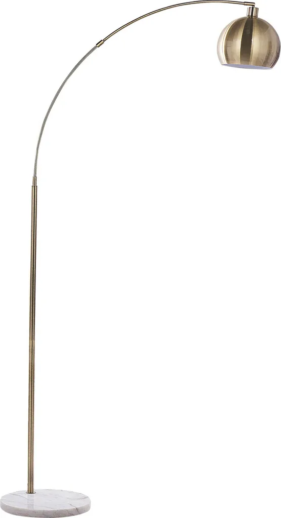 BELIANI Lampadaire laiton 210 cm avec abat-jour orientable et socle marbre