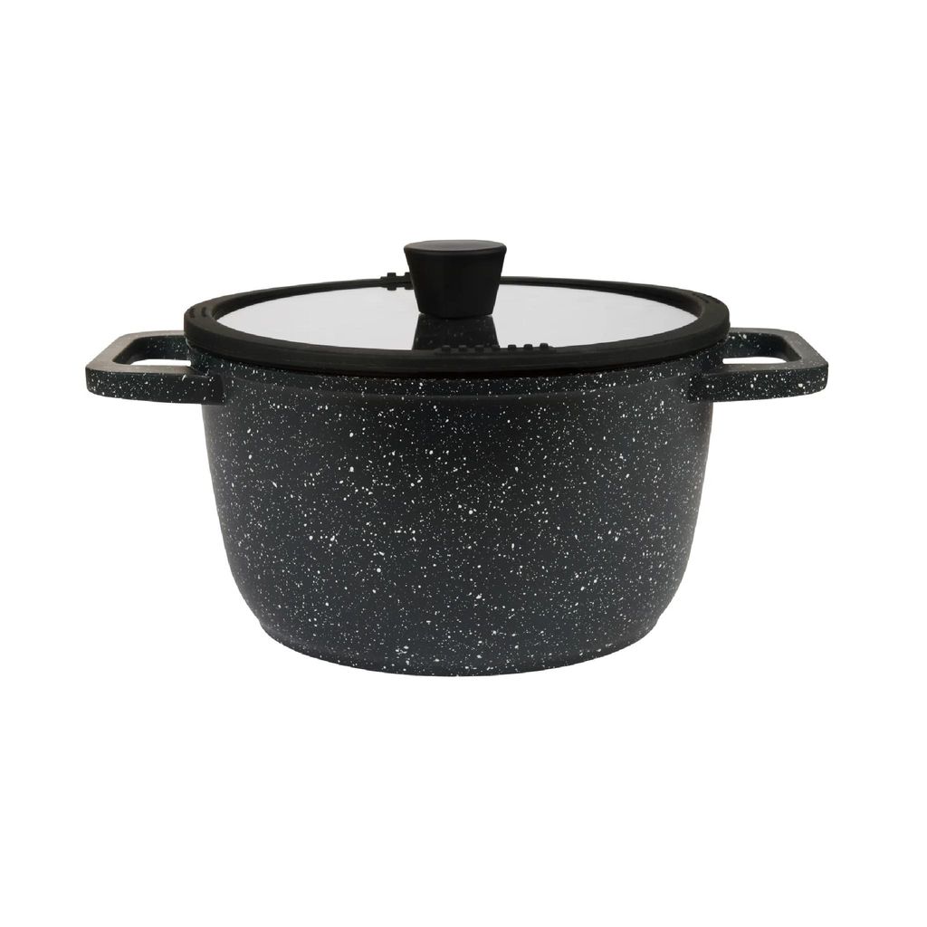 Livarno home Aluguss-Kochtopf, Ø 24 cm, Granitoptik Produktbild 