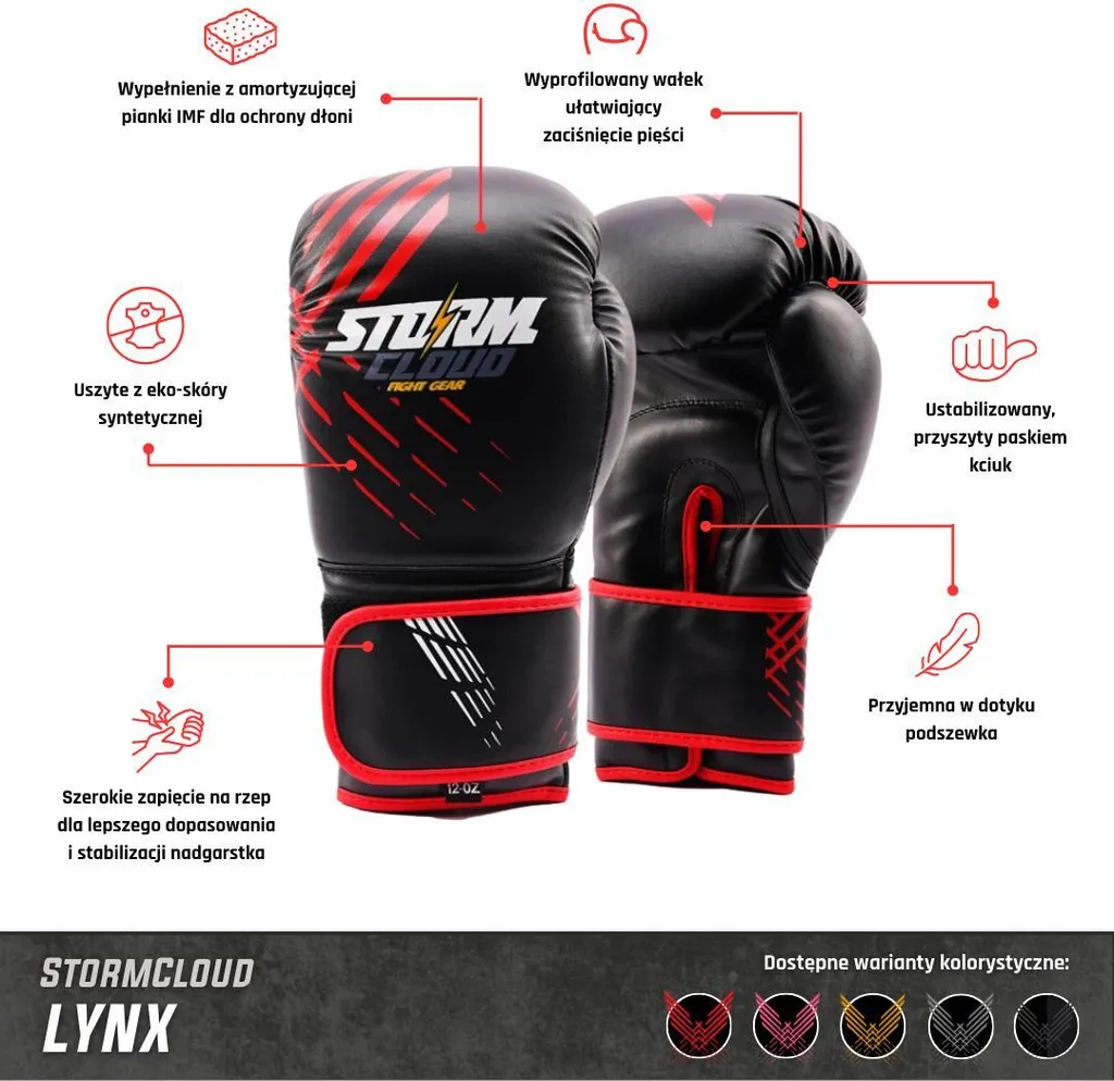 Gants StormCloud Lynx enfants 6 oz avec mousse de protection haute densité