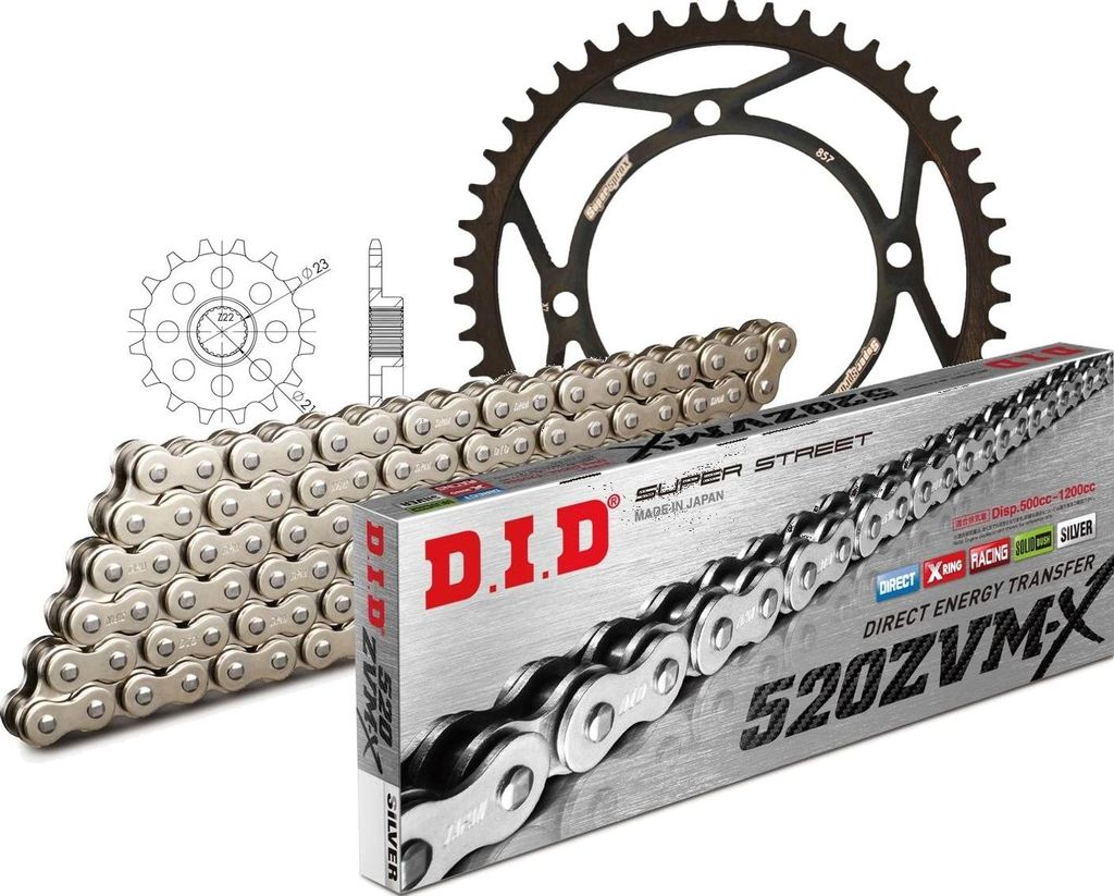 DID Kit Stahl Kompatibel mit Yamaha XTZ660 Tenere 96-96 15-46-110 DID520ZVM-X(S&S) Endlos