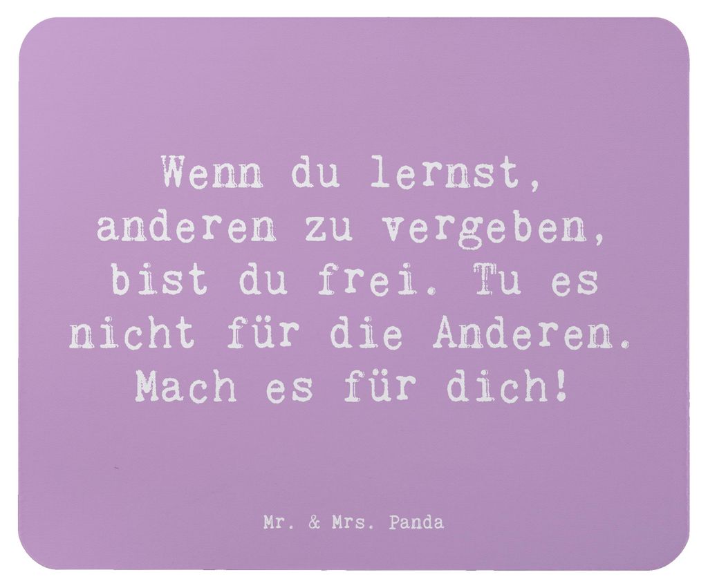 Mr. & Mrs. Panda Mousepad Spruch Vergebung Freiheit - Lavendeltraum - Geschenk, Gefühl, mauspad pc, Motivation, anderen vergeben, Zitat, Mouse Pad...