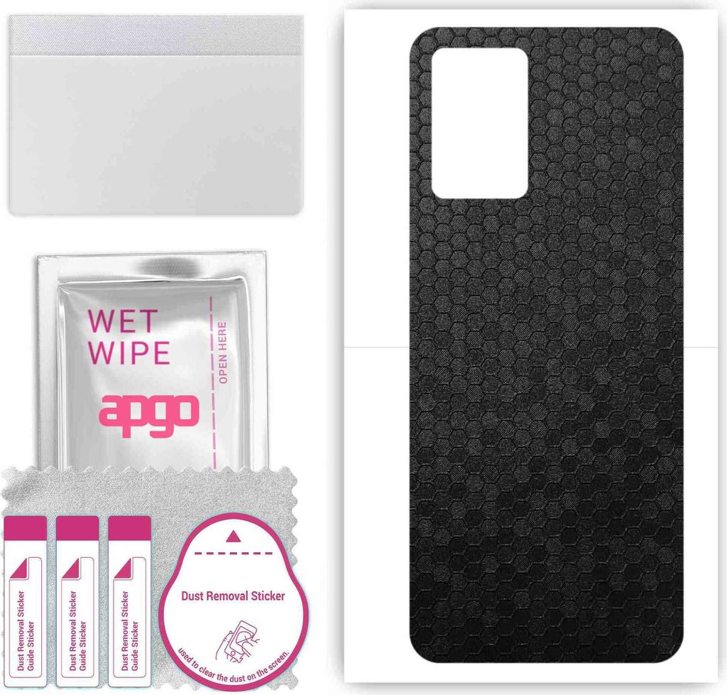 apgo Rückseite Schutzfolie, Skin, kompatibel mit ZTE Blade V30, Hinten Displayschutzfolie aus Vinylfolie, kratzfest, einfache Montage - Schwarze H...