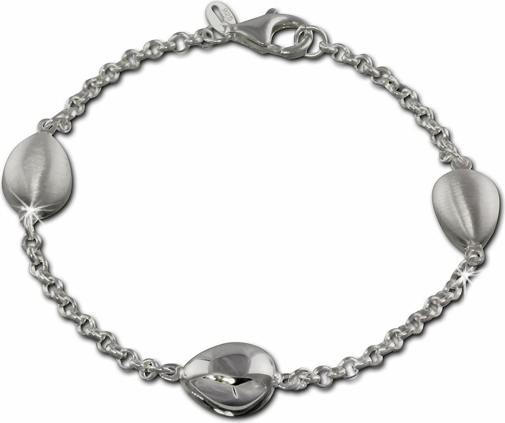 SilberDream Damen-Armband Tropfen Sterling Silber matt 19cm silber SDA416
