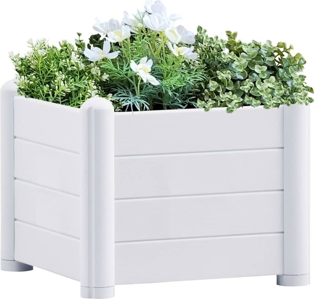 Möbel Garten-Hochbeet PP Weiß 43x43x35 cm - Beete 313971 Produktbild 