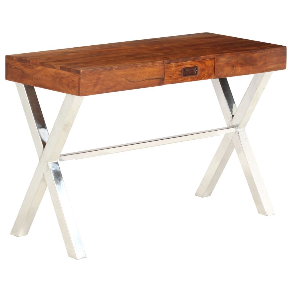Maison Exclusive - Schreibtisch Massivholz mit Honigfarbenem Finish 110x50x76 cm
