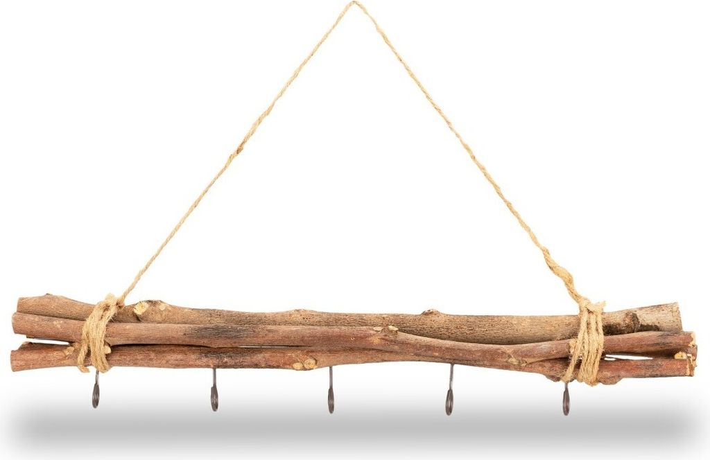 Maulbeeren Bündel natur geflammt ca. 50cm, mit 5 Haken und Sisal Kordel