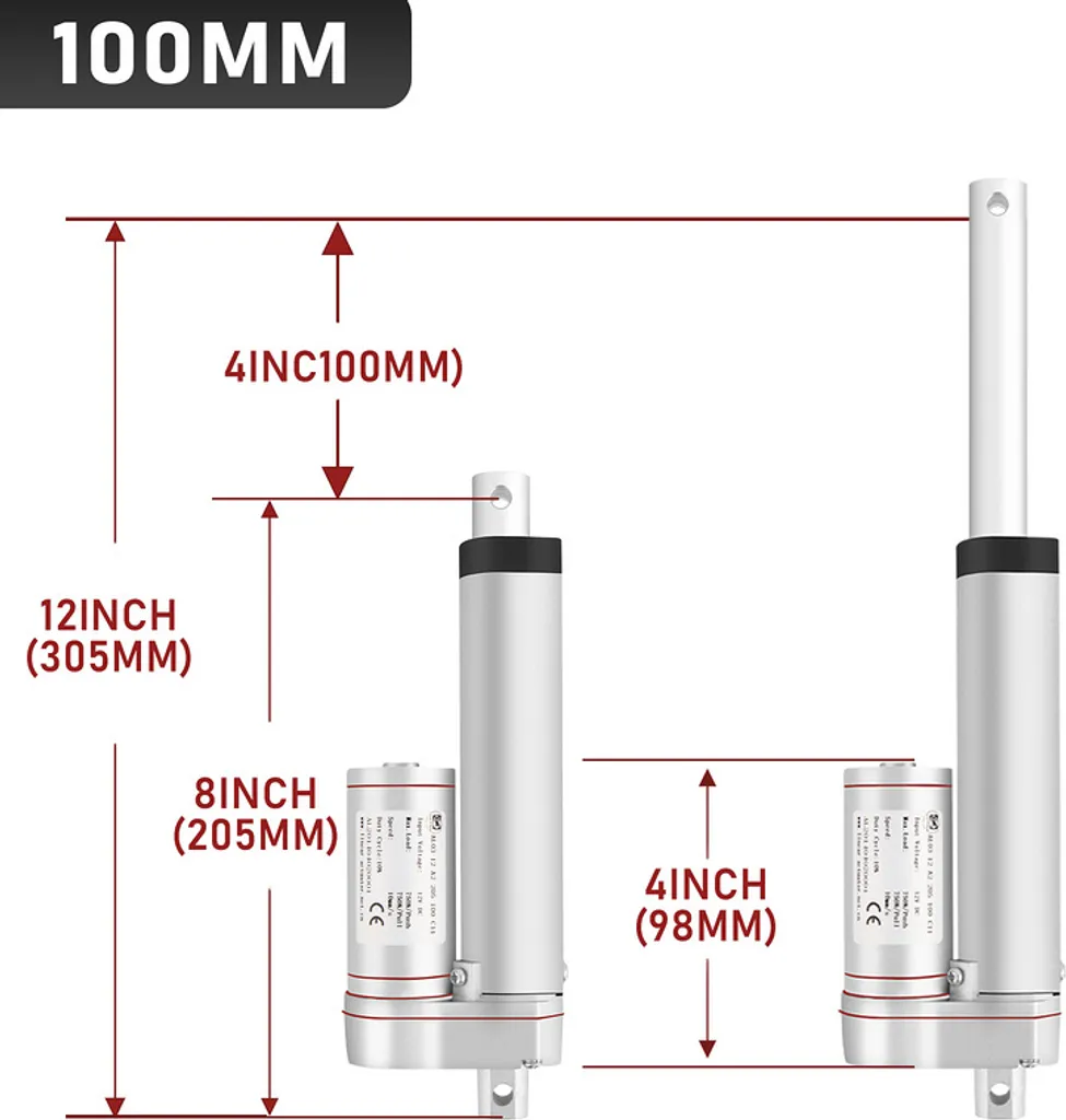 Attuatore Lineare 12V 1500N Jopassy: Motore Elettrico 100mm Robusto