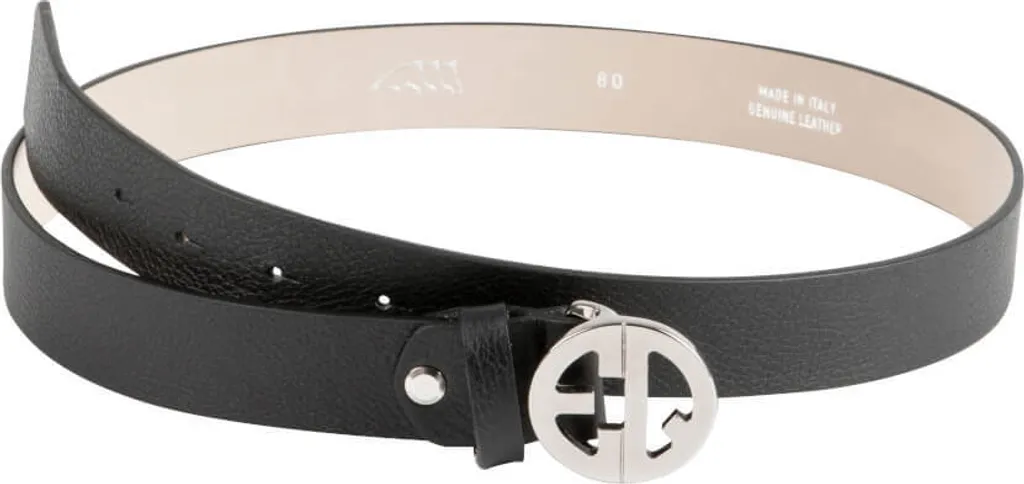 Ceinture Equiline ECHILAE noir boucle argent 100 cm pour équitation